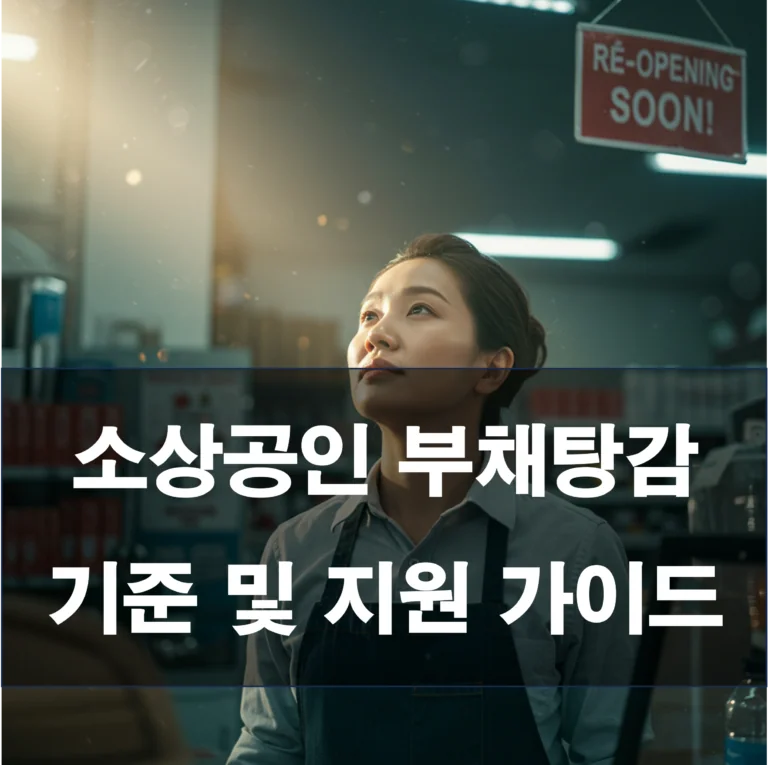 소상공인 7년 이상 부채 탕감! 소상공인 재기 위한 정부 특별지원 기준 및 지원 가이드