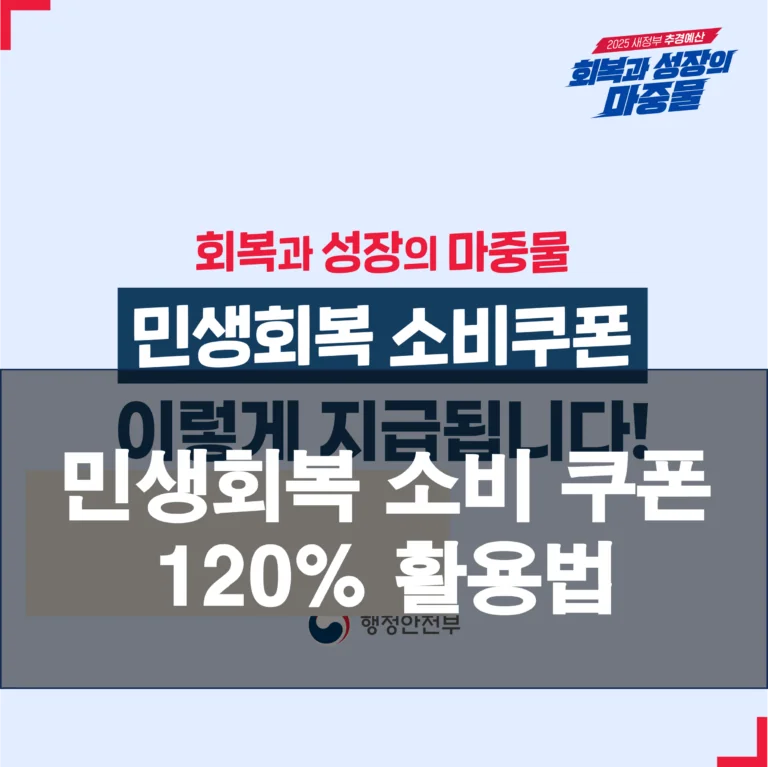 민생회복 소비 쿠폰 120% 활용법: 놓치면 후회할 알뜰 꿀팁 대방출!