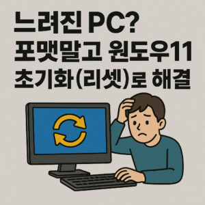 느려진 PC? 포맷말고 윈도우11 초기화(리셋)로 해결!