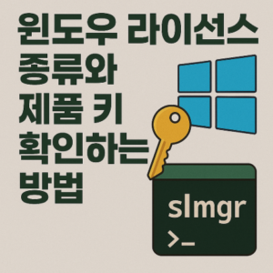 윈도우 라이선스 종류와 정품 인증 제품 키 확인하는 방법