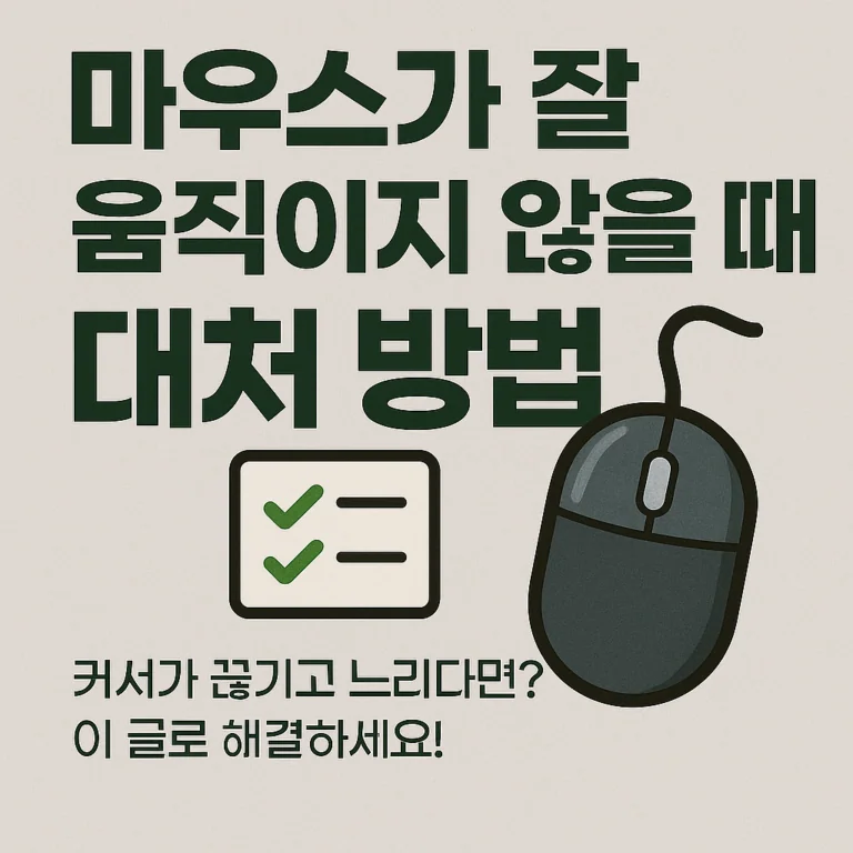 마우스가 잘 움직이지 않을 때 대처 방법