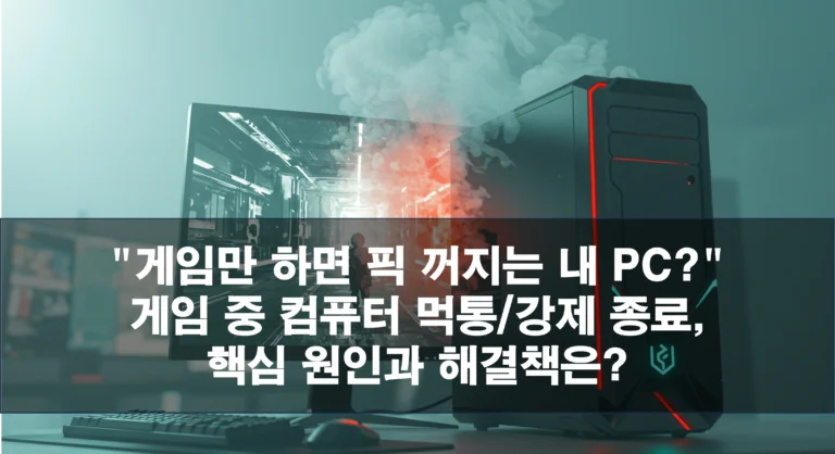 “게임만 하면 픽 꺼지는 내 PC?” 게임 중 컴퓨터 먹통/강제 종료, 핵심 원인과 해결책은?