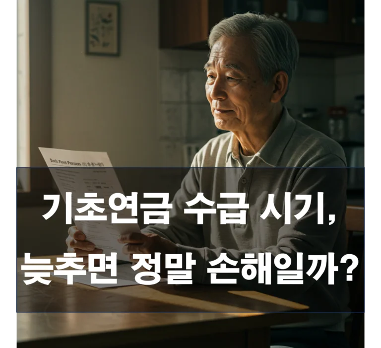 기초연금 수급 시기, 늦추면 정말 손해일까?