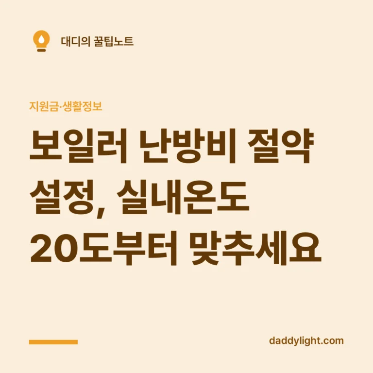 보일러 난방비 절약 설정, 실내온도 20도부터 맞추세요